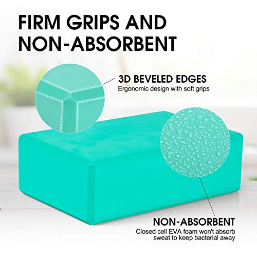 image for Matymats Yoga Blocks 2 Pack High Density Supportive EVA Foam Blocks fo