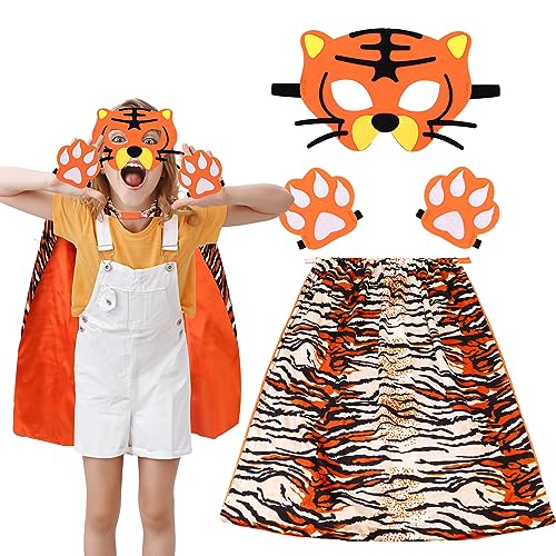 Divertimento senza schermo-Accendi l'immaginazione e la creatività: incoraggia l'intrattenimento senza schermo e accendi l'immaginazione del tuo bambino con il nostro set per bambini tiger costume. Possono imbarcarsi in emozionanti avventure, impegnarsi in giochi fantasiosi e diventare la star delle loro storie a tema animale.