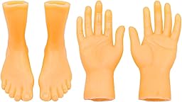 Hsthe Sea Tiny Hands Mini Finger Hands Foot Finger Marionetas Tiktok Broma Juego Juguetes -4PCS