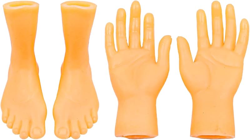 Hsthe Sea Tiny Hands Mini Finger Hands Foot Finger Marionetas Tiktok Broma Juego Juguetes -4PCS