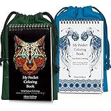 Coloring-On-The-Go Coloring Books Set for Adult & Grownups –222 HR Coloring Pages W/ Durable Designed Pouch & Hardcover Spiral Bound Format- Portable DIY Craft Creative Kit - Be Creative Everywhere!