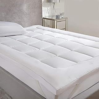 NightComfort Super Soft Mattress Topper, Extra Thick Mattress Enhancer, Elasticated Edges, Deep Fit Quilted Mattress Cover (DOUBLE: 137cm X 190cm)