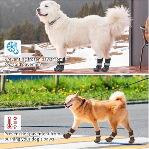 Image of KUTKUT 4Pcs Non Slip Dog Socks with Grippers Prevent from Licking Paws, Anti-Slip Large Dogs Grip Socks for Senior Dogs on Hardwood Floor (Size:- XL: L*W: 20cm*8cm)