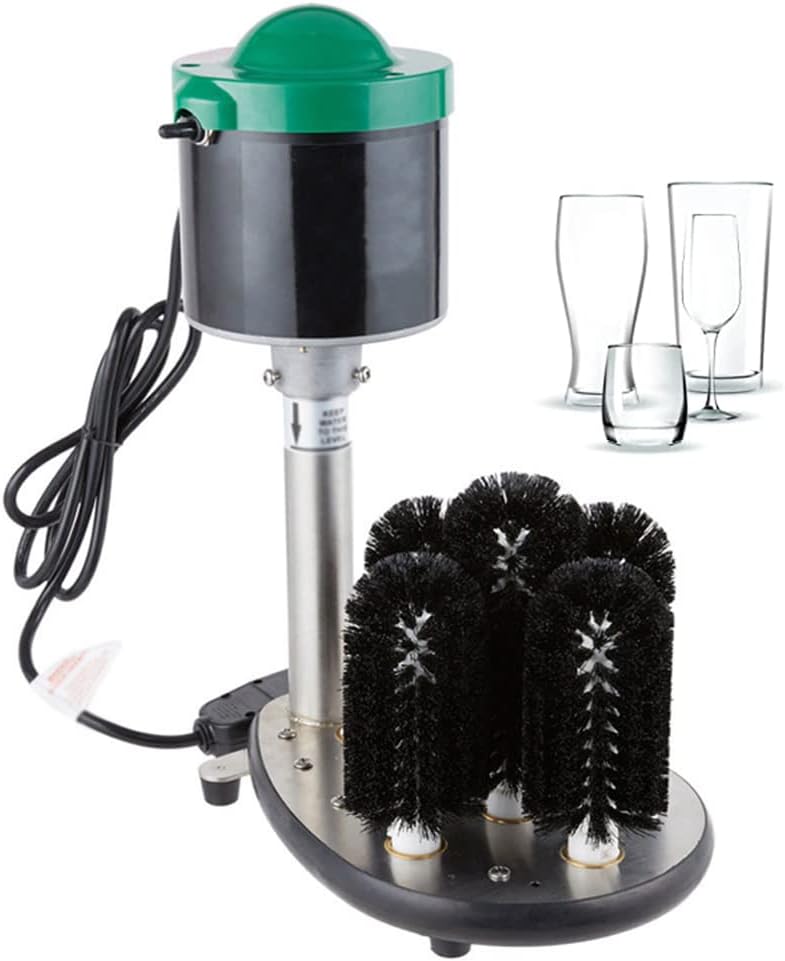 Commercial Glass Washing Machine, Upright 5 Brush Wine Glass Polisher for Bars, Kitchens