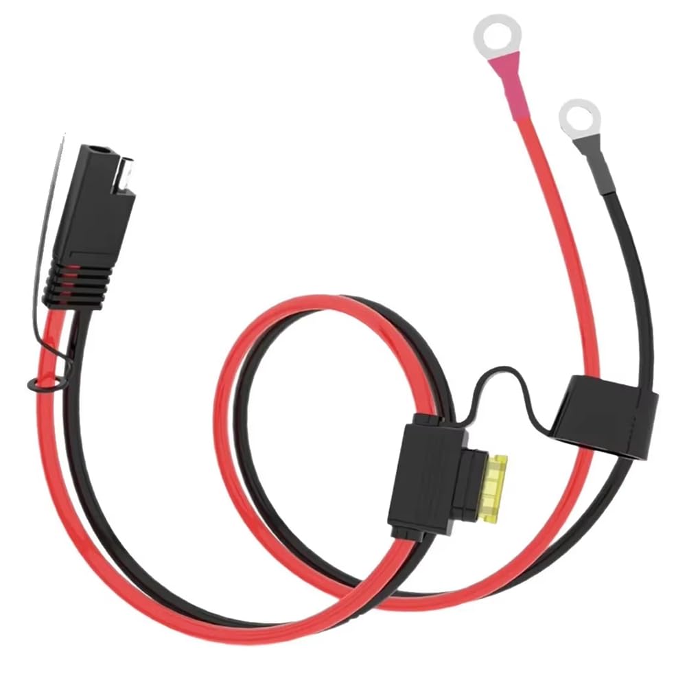 Xnuiasqe For Battery Charger/Maintainer Extension Cord- Sae To O-Type Terminal 12V 16Awg Fuse Cable Quick Connect For Battery
