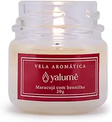 Mini Vela Aromática Maracujá com Baunilha 20g | Yalumê | Presente delicado com aroma doce e acolhedor
