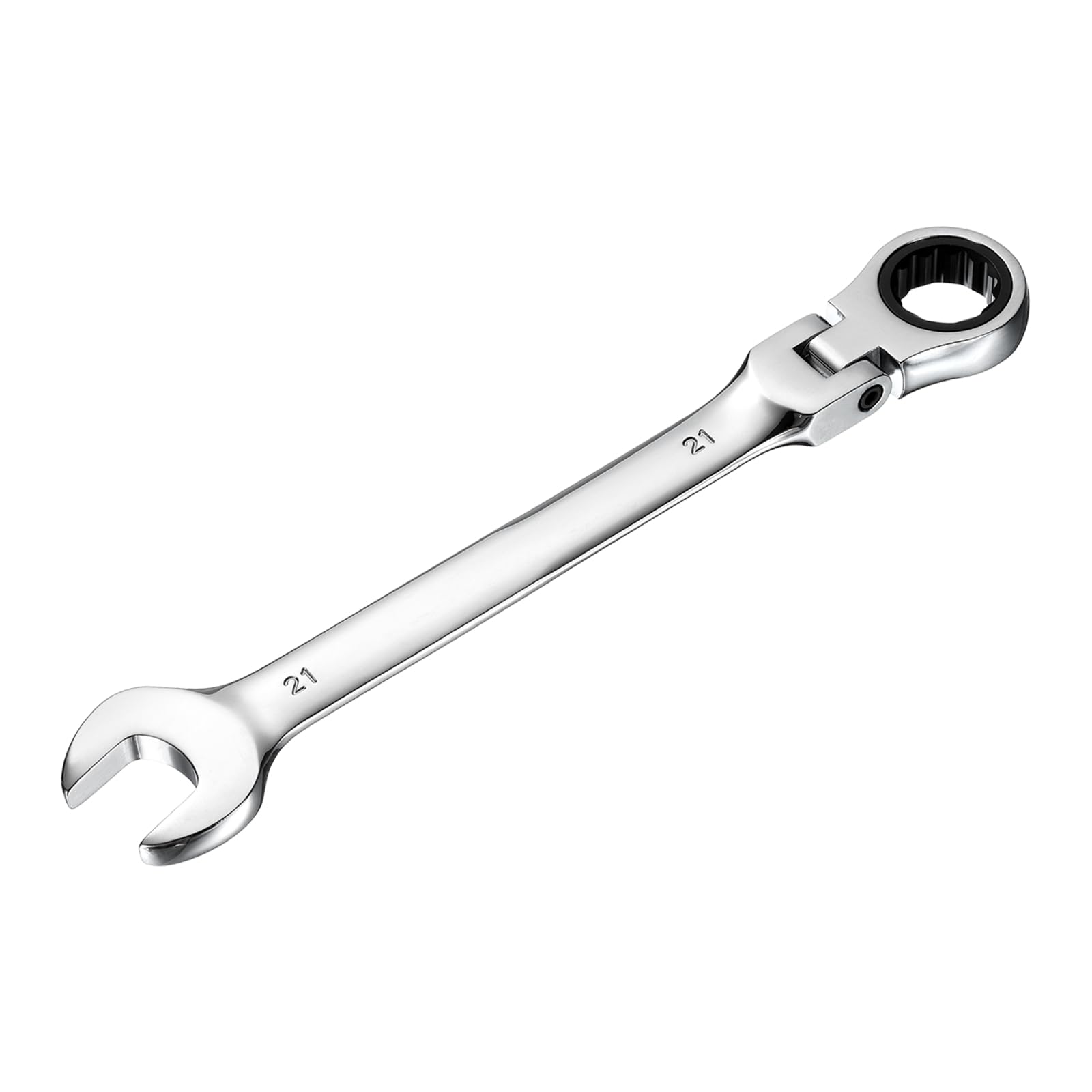 sourcing map Flex-Head Ratcheting Combination Wrench 21mm 72-Teeth Metric Standard Ratchet Box and Open End CR-V Steel Double Ended Wrench for Fasteners Nuts Bolts