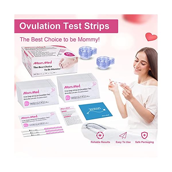 MomMed Ovulationstest Streifen,60 praktische Ovulation Teststäbchen mit 60 Urin Tassen - Schneller Fruchtbarkeitstest… – Bild 7