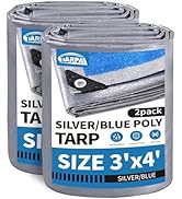 TARPAL Tarp 3x4 Feet (2 Pack) Tarp Waterproof Small tarp 7.5mil Waterproof tarps for Outdoors,UV ...