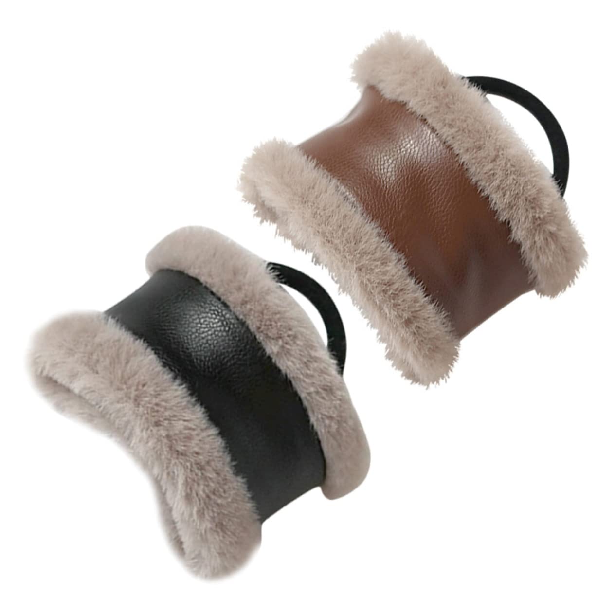 Healeved 10piezas Ponytail Holder De Pu Cuero Elegante Accesorios De Pelo De Pluma Para Mujeres y Adolescentes