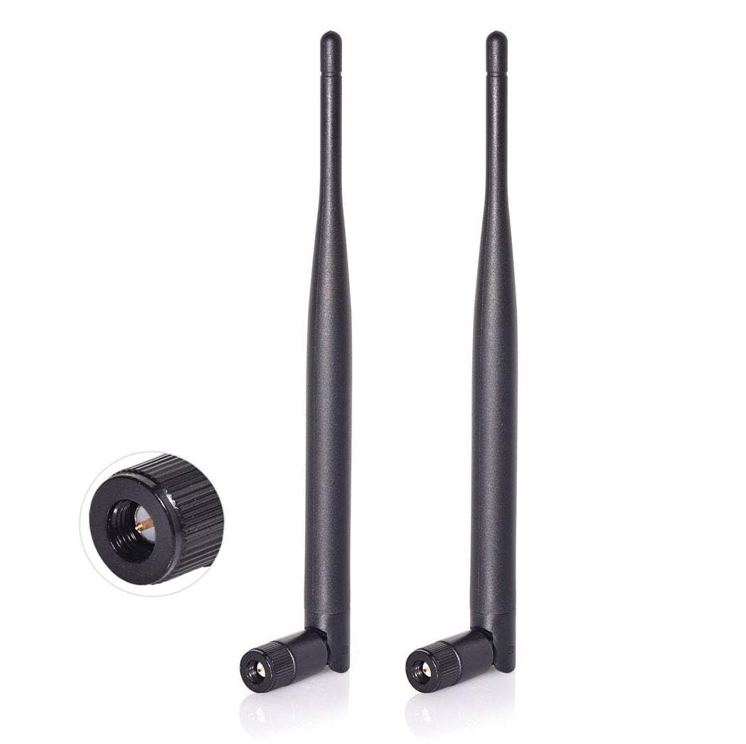 Bingfu Dual Band WiFi 2.4GHz 5GHz 5.8GHz 6dBi SMA Male Antenna (2-Pack) for Wireless Vedio Security IP Camera Recorder Surveillance Recorder Truck