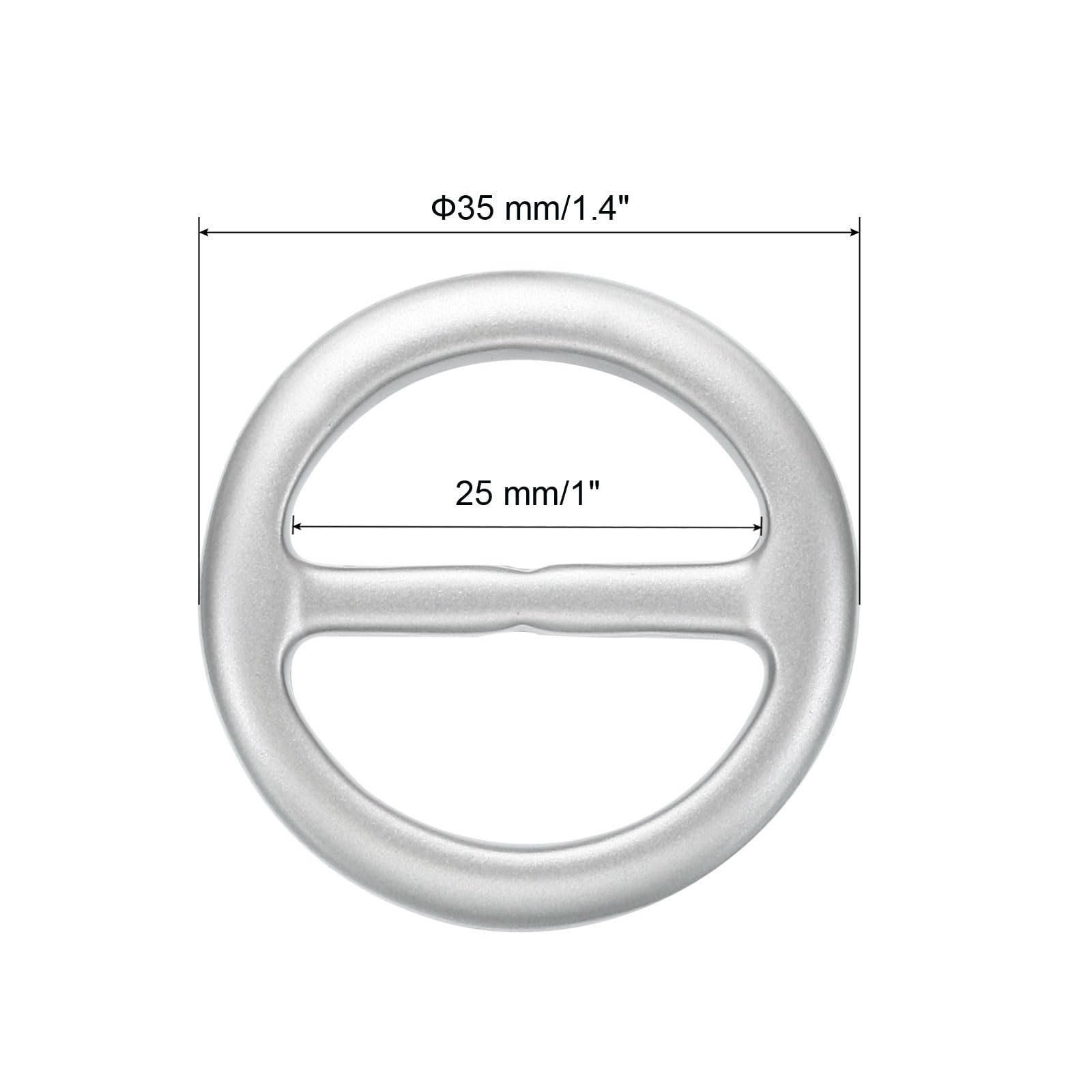 PATIKIL 1.4inch Resin Scarf Ring Clip, 8Pcs Circle Round Scarf Ring Buckles for Woman Silk Scarf Loose T-shirt, Decoration, Silver - Image 2