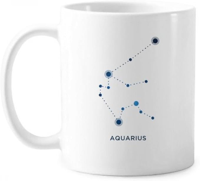 Aquarius Constellation Sign Zodiac Mug Pottery Ceramic Coffee Porcelain Cup Tableware