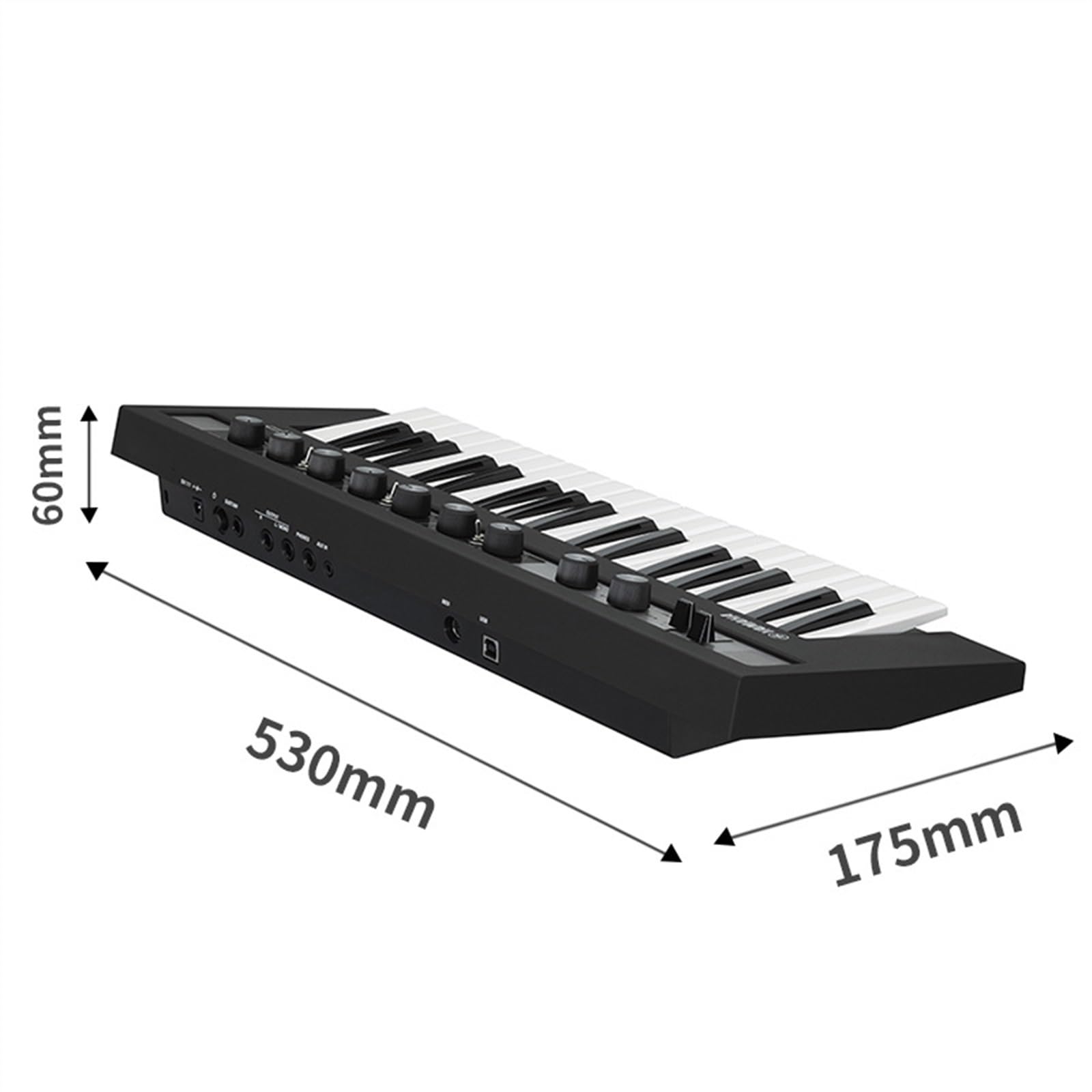 Elektroniczne Cyfrowe Pianino Mini Klawiatura Przenośny Syntezator 37 Klawiszy Dla Dorosłych Profesjonalna Klawiatura Elektroniczna(Black2)