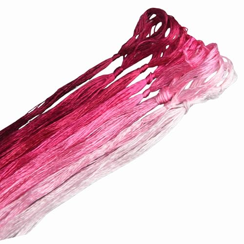 MINGGUXIUYI 8 Skeins Mulberry Silk Floss Embroidery Thread Floss-Cross Stitch Threads China Silk Woven Jewelry Threads DIY Sewing Kits (14)