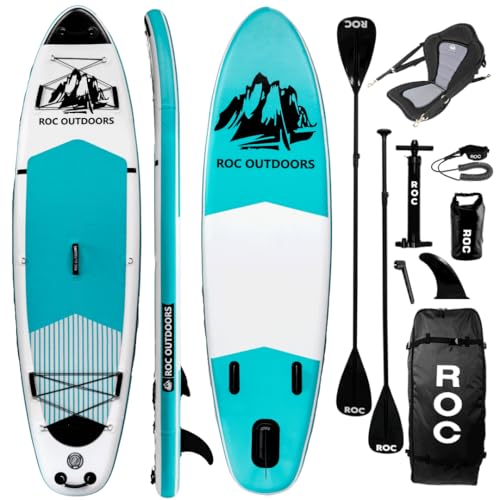 Image of Roc Inflatable Stand Up Paddle Board with Premium SUP Paddle Board Accessories, Wide Stable Design, Non-Slip Comfort Deck for Youth & Adults
