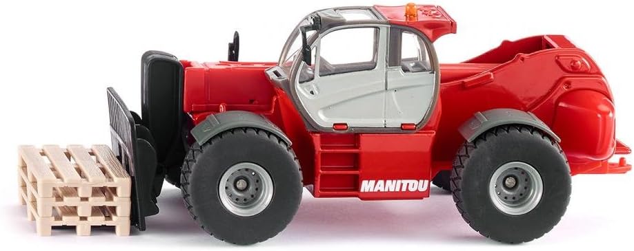 siku 3507, Manitou MHT 10230 Teleskoplader, 1:50, Metall/Kunststoff, Rot, Inkl. 3 Paletten