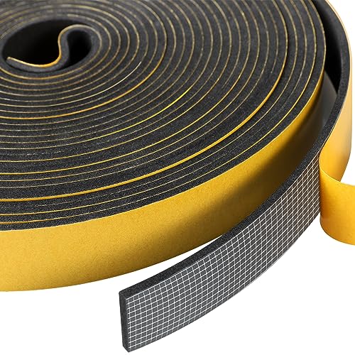 Inwee Selbstklebendes Moosgummi Fensterdichtung 25 mm (B) x 3 mm (D) Geschlossenzelliges Dichtungsband mit hoher Dichte für Kollision Siegel Schalldämmung insgesamt 10m