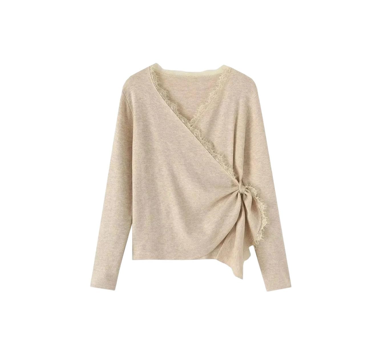 Pull en tricot décontracté à col en V idéal pour les journées fraîches