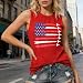Cwitl 4th of July Tank Top Women Fighter Jet Patriotic Shirts American Flag Sleeveless Tops