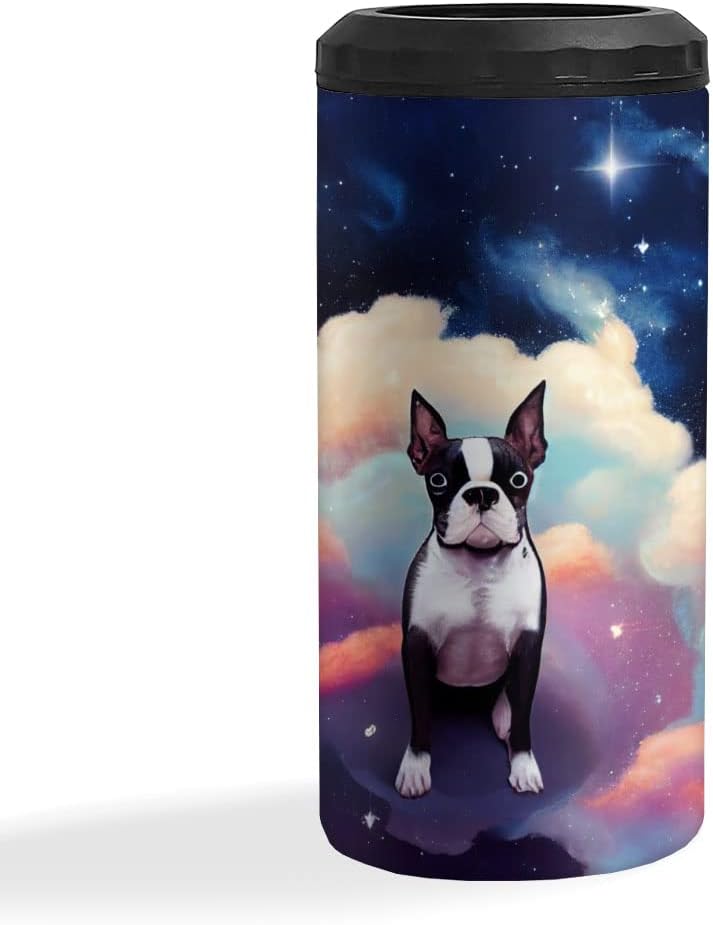 Cute Dog Art Insulated Slim Can Cooler - Cute Can Cooler - Graphic Insulated Slim Can Cooler