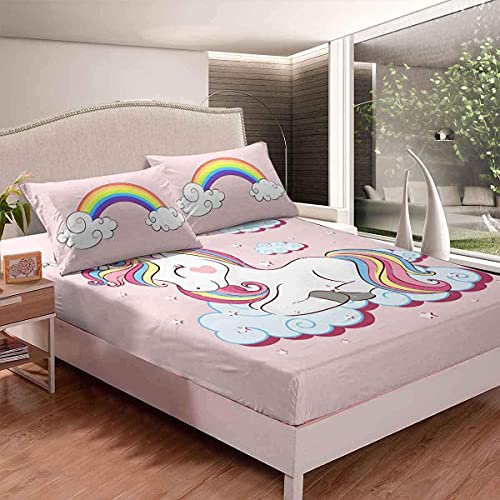 Spannbettlaken 90x200 cm - Bunte Frühling Blumenmuster - Spannbettuch Bis 30 cm Matratzenhöhe - Bettlaken Weiche Polyester-Mikrofaser Grün 4 Loussiesd Kinder Spannbettlaken 90x200cm Mädchen Einhorn Rosa Karikatur Einhorn Regenbogen Wolken drucken Bettlaken Set für Jugendliche Frauen Süß Tiere Dekorativ Spannbetttuch Mikrofaser
