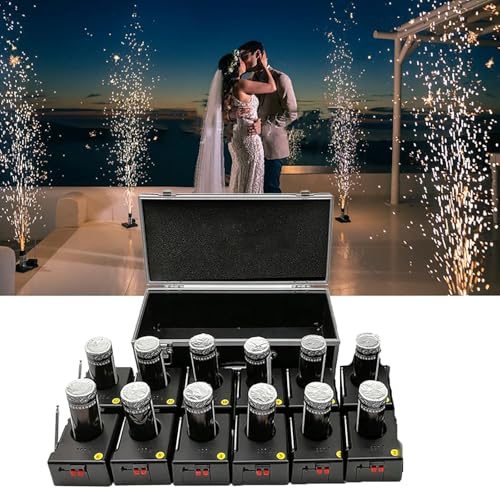 Fountain Fireworks Firing System,Mini Fountain Cold Fireworks Machine,Wireless Remote Control,30-50m,1-Control 10/12-Seater,Fireworks Controller for Wedding,Stage,Concert,D12