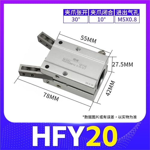 Cilindro neumático angular HFY20 con pinza de agarre para maquinaria 3