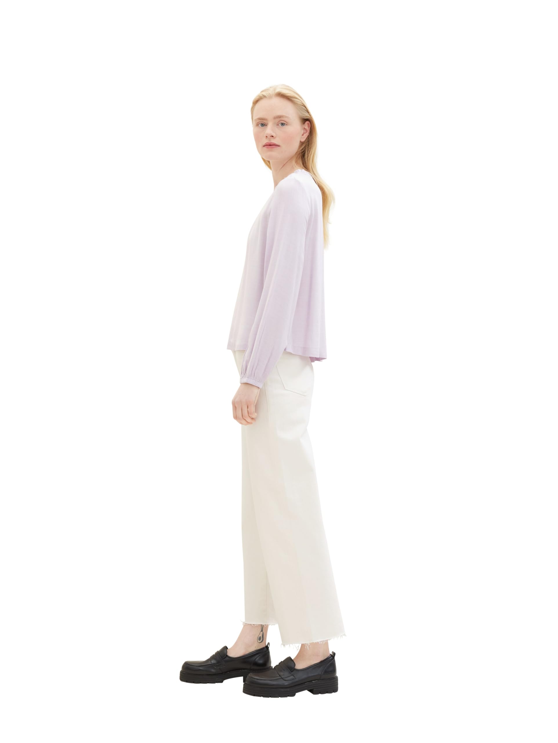 Tom Tailor Denim Damen Culotte Colored Jeans mit weitem Bein
