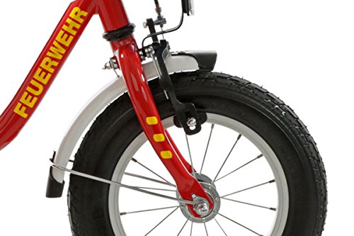 Bachtenkirch Kinderfahrrad 12,5'' Feuerwehr rot-gelb – Bild 7