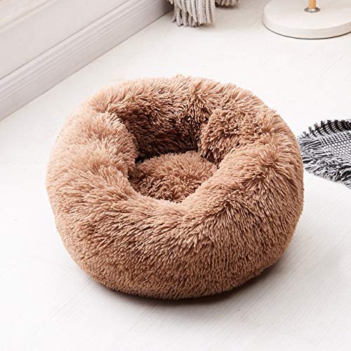 Lit pour chien lavable et déstressant en peluche longue douce S 50cm