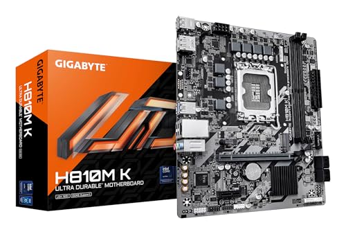 Gigabyte H810M K Scheda Madre – Cpu Intel Core Ultra (Serie 2), Vrm A 3+1+2 Fasi, Fino A 6400 Mhz Ddr5, 1 X M.2 Pcie 4.0, Lan 1 Gbe, Usb 3.2 Gen 1