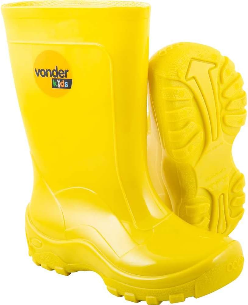 Bota Infantil De Pvc, Amarela, Com Forro, 20/21, Vonder.