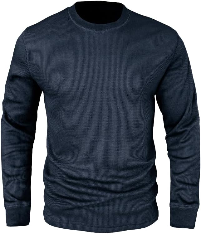Men's Waffle Long Sleeve T Shirts Casual Crewneck Shirts Thermal Workout Slim Fit Pullover Tee Shirts - Image 8