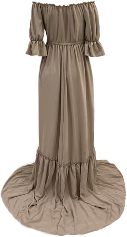 Maternity Dress Photo Props Vintage Dress Baby Shower Maxi Gown for Pregnancy Photo Shoot