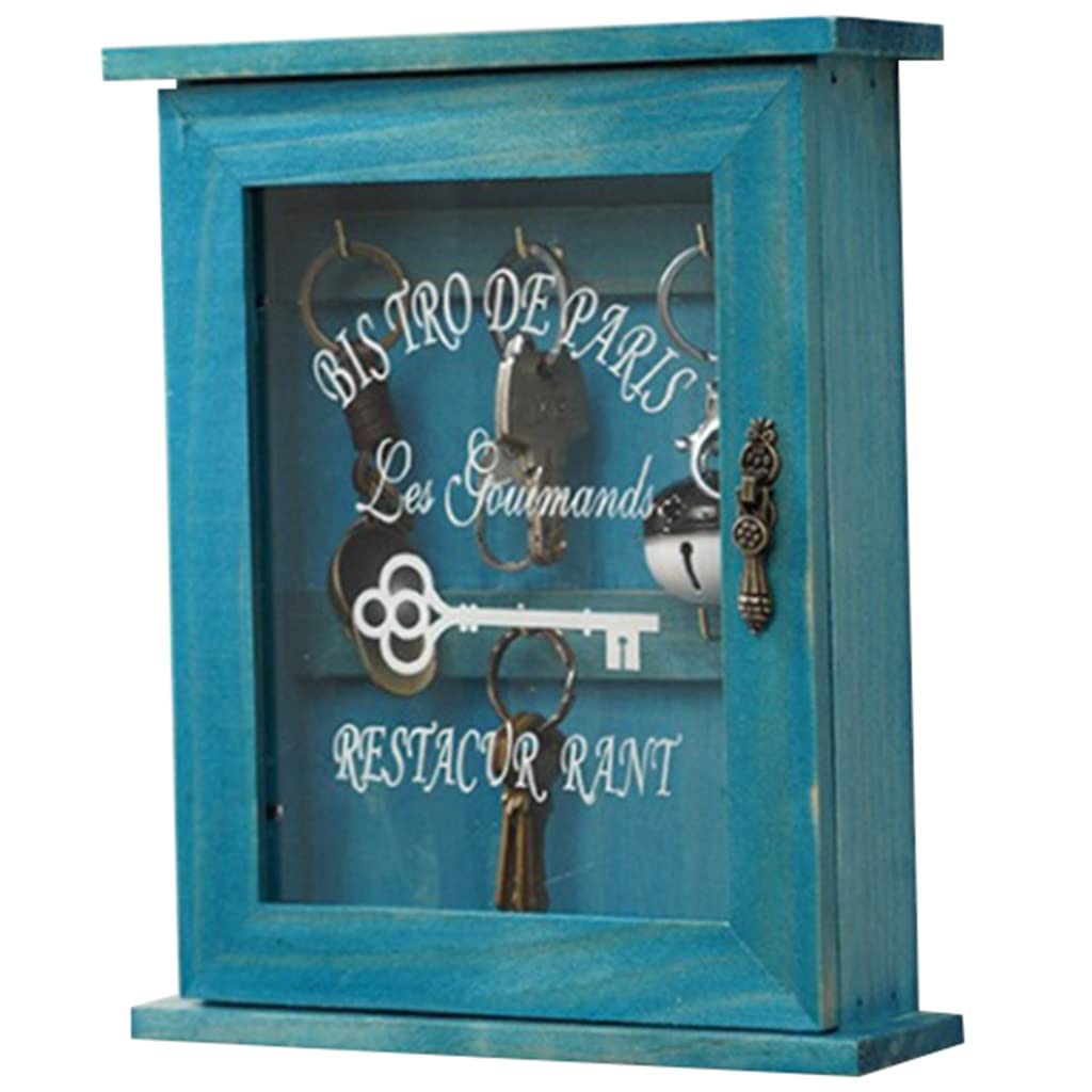 Sdfdcgjsr Blue Key Storage Cabinet, For Home Vintage Art Deco Key Cabinet, Wall-Mountedtransparentvisualization Management, Wall Decoration