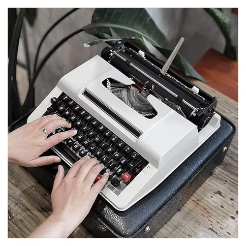 FXLUHAY Máquina de Escribir Manual Estilo Retro Tradicional, máquina de Escribir Tradicional procesador de Textos clásico, Perfecto for Escribir novelas en Cualquier Lugar,(White,Whitekeyboard)