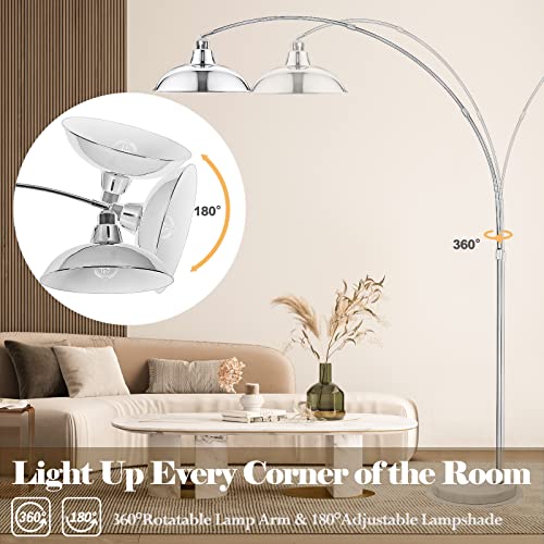 Image of FILIYANO Modern 77 inch Arc Floor Lamp - Adjustable Standing Lamp for Living Room, Bedroom & Office, Brushed Nickel