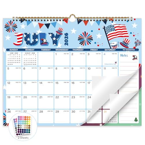 XISIDO 2026-2027 Wall Calendar, Calendar 2026-2027, 18 Month Calendar July 2026 - December 2027,...