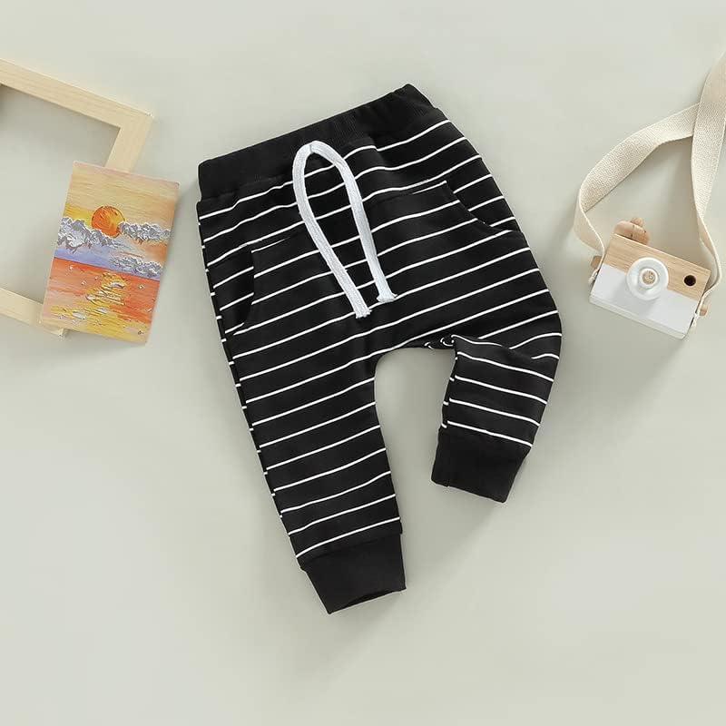 Miniatura 4 de MOREELUCK Ropa de bebé unisex casual para bebé, niño, niña, pantalones deportivos con cordón y bolsillos, traje de otoño e invierno