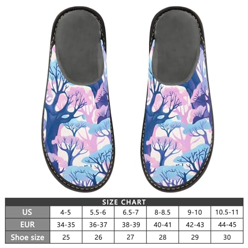 Slippers for Women Winter Trees in Purple Soft Fuzzy Women's Slippers Indoor and Outdoor Shoes3