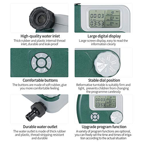 OWSOO Temporizador de torneira de mangueira digital programável Externo operado por bateria Sistema