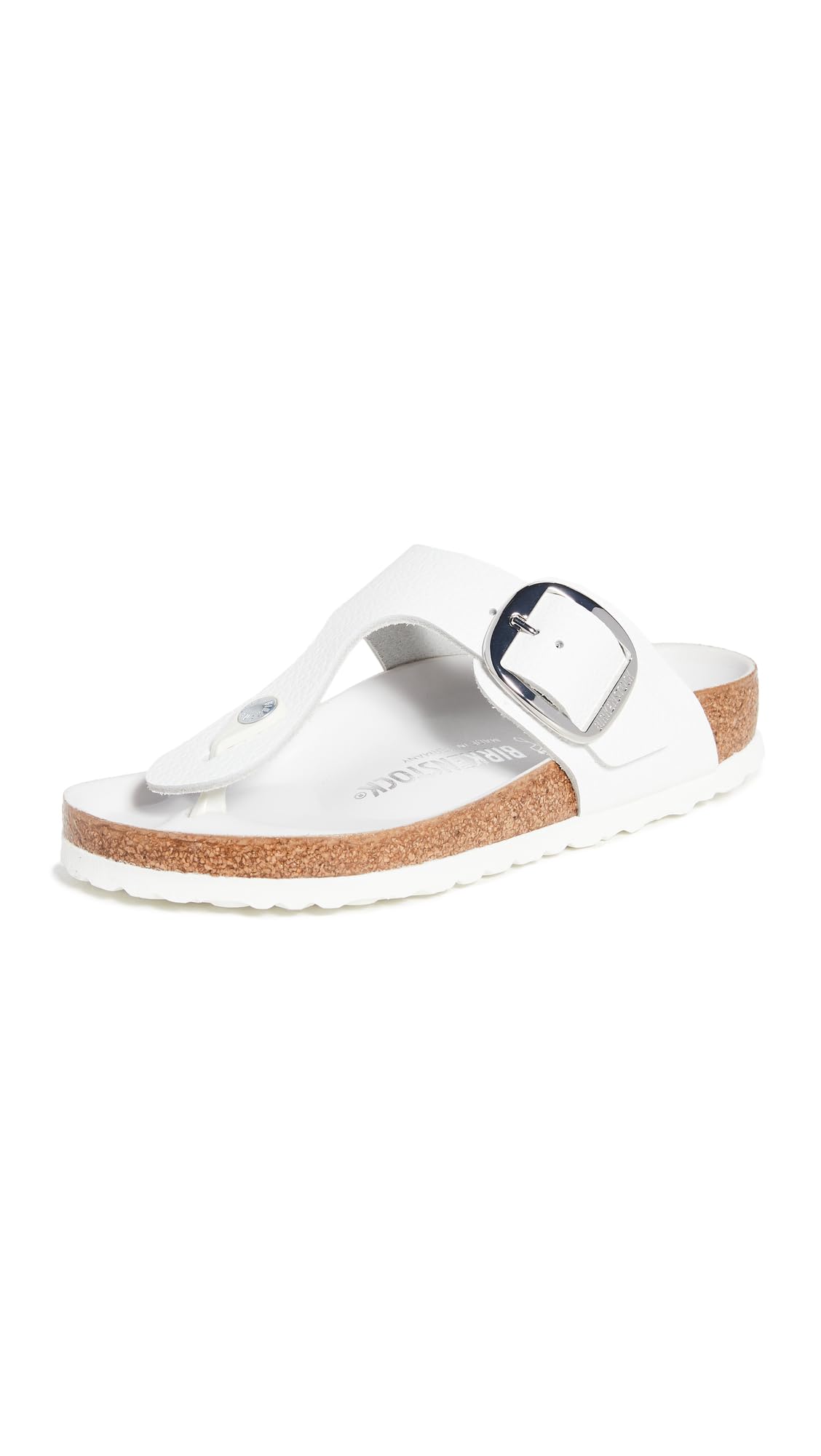 Women's Gizeh Big Buckle Sandals, White, 10 Medium US