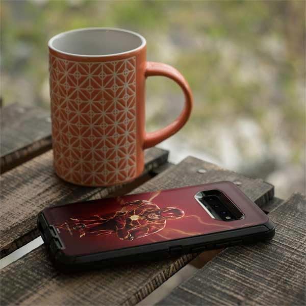 Skinit Decal Skin Compatible with OtterBox Defender Galaxy S10 - Officially Licensed Warner Bros The Flash Movie: The Fastest Man Alive Design