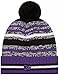 New Era Colorado Rockies Onfield Sport Purple Striped Cuffed Baseball Knit Beanie Hat Pom - MLB Cheer Cuff Knit Cap