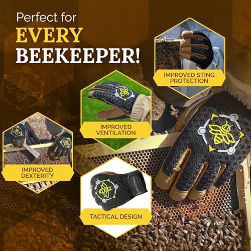 Guantes profesionales para apicultura, piel de cabra 5mm con ventilación miniatura 6