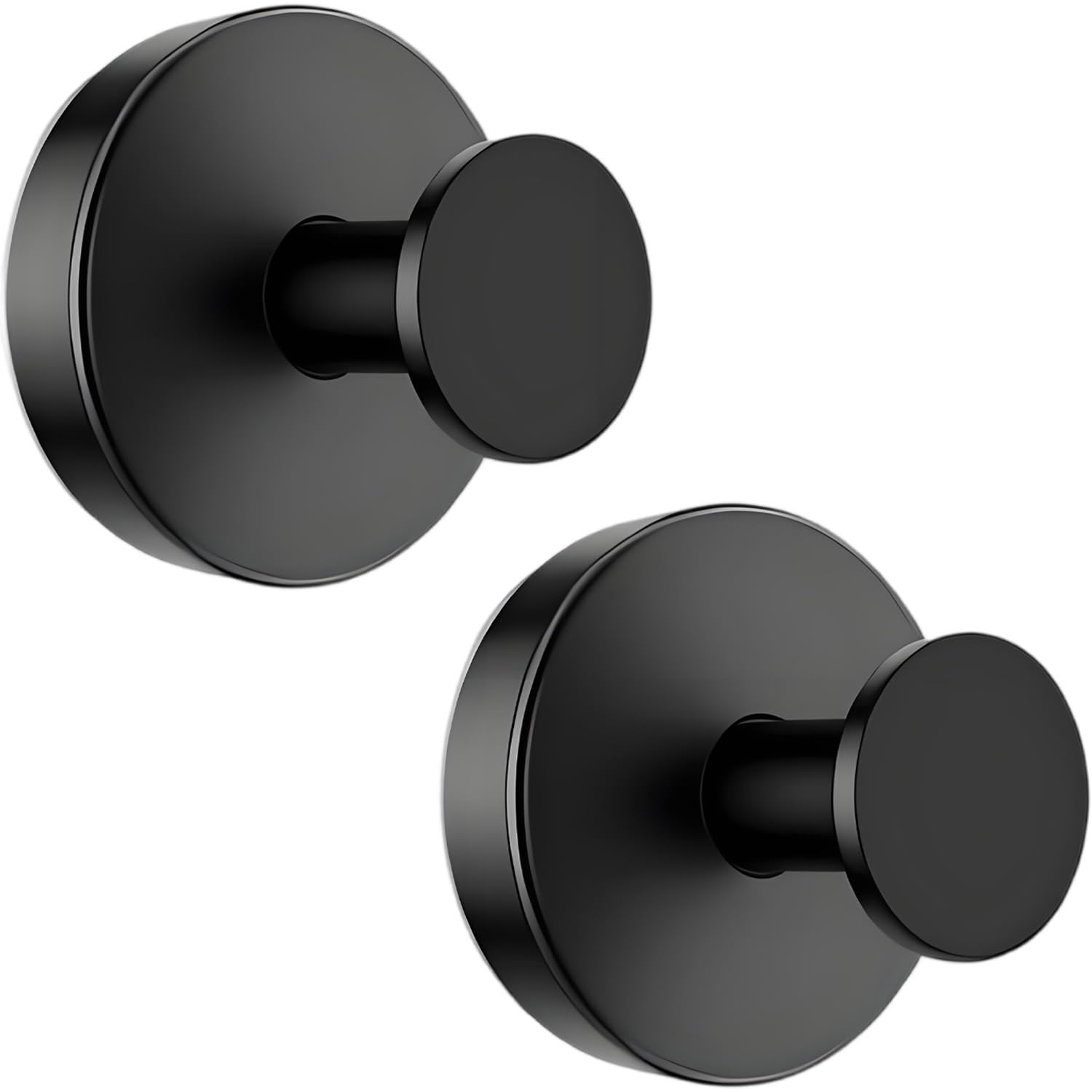 V-Kitpater Heavy Duty Suction Hooks 2 Pack Black, 304 Stainless Steel No Drill Hooks for Bathroom Kitchen Tile Glass, Wreath Hanger Front Door UPVC, 10lb Waterproof Reusable No Residue