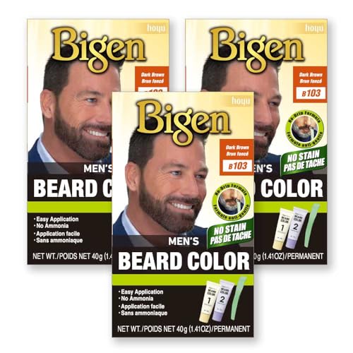 Bigen Men’s Beard Color 103 Dark Brown - 3 Pack