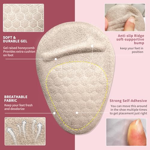 Image of Metatarsal Pads Women- Ball of Foot Cushions for Women, High Heel Inserts, High Heel Comfort Pads & Pain Relief, Non-Slip Heel Grips for Womens Shoes