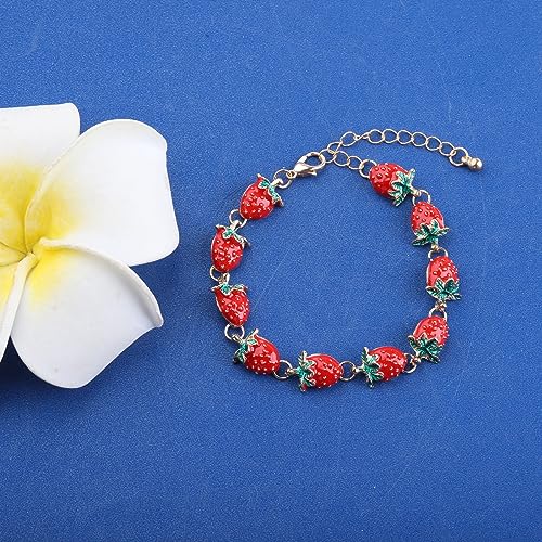 KEYCHIN Strawberry Lover Gifts - Strawberry Charm Bracelet2